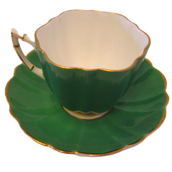 Antique (a Shelly look) Victoria C&E 1912 emerald green Bone China England - Picture 5 of 6